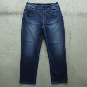 HALARA Pull On Jeans Women's Size 32 Blue High-Rise Straight Leg 30" Inseam